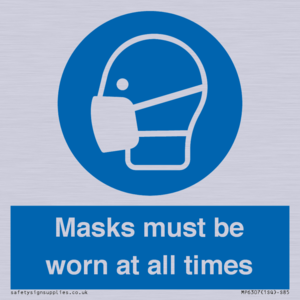Masks must be worn at all times